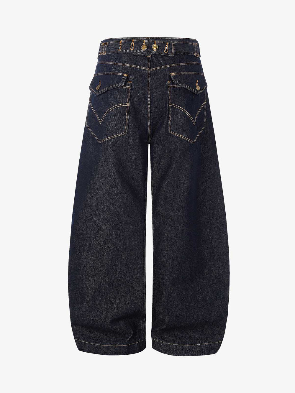 Raw Denim Straight-Leg Jeans
