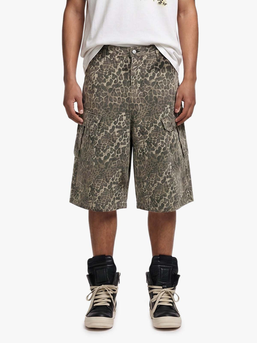 Vintage Leopard Cargo Shorts 