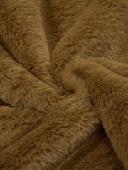 Faux Fur Trim Zip-Up Coat