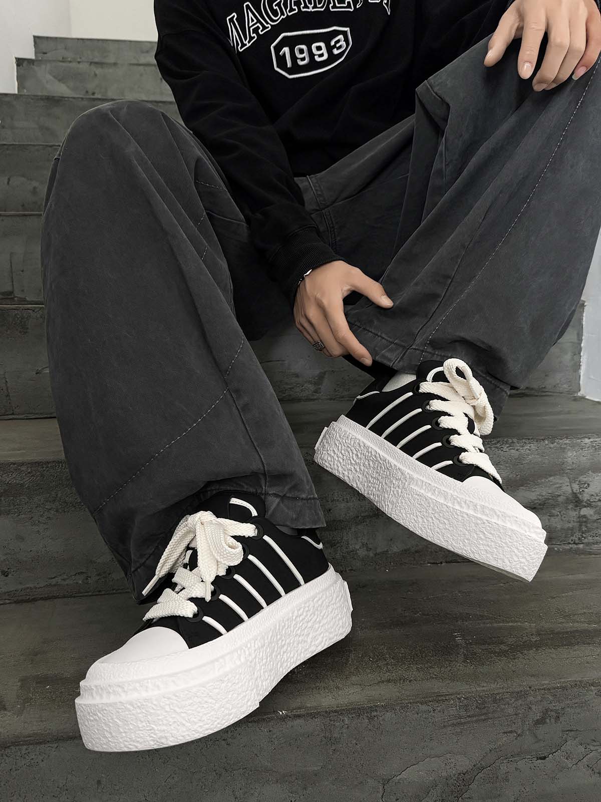 Hidden Height-Boosting Sneakers with Stylish Platform Design 