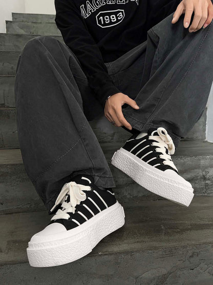 Hidden Height-Boosting Sneakers with Stylish Platform Design 