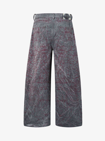 Allover Stitch Baggy Jeans 