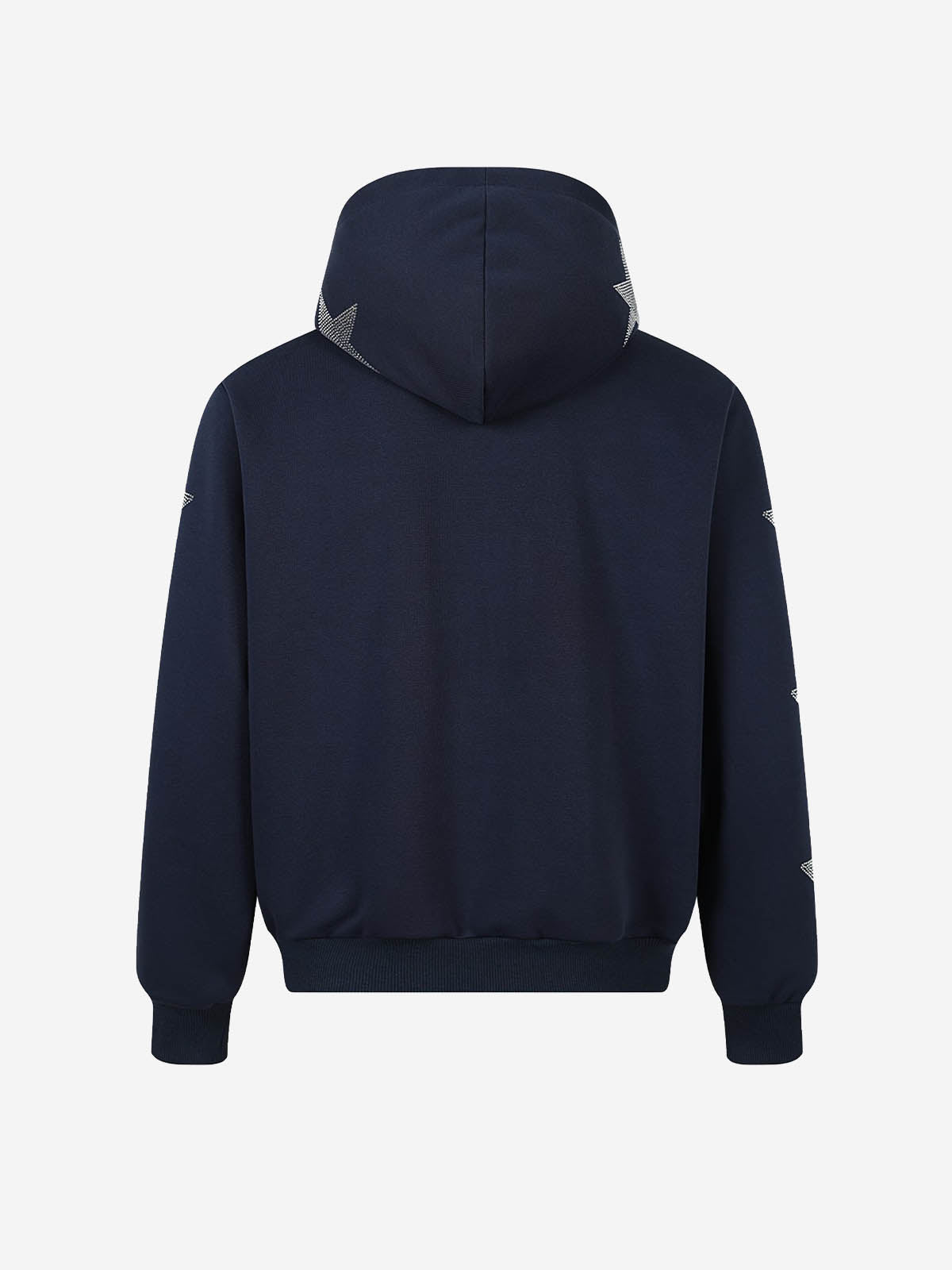 Zip-Up Hoodie with Star Logo & Rhinestone Detail