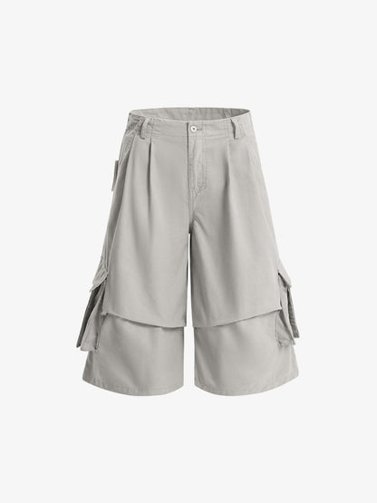 Multi-pocket Cargo Pleated Casual Jorts 