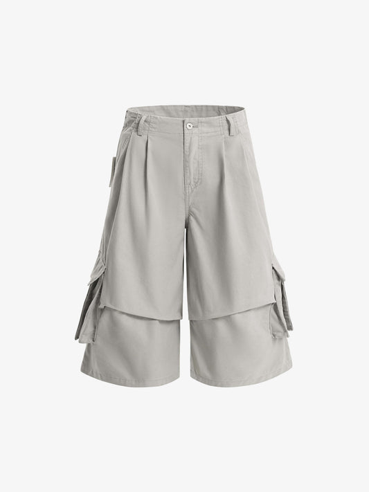 Multi-pocket Cargo Pleated Casual Jorts 