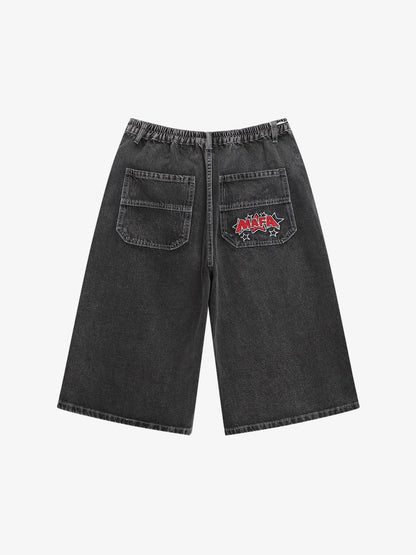 Stylish Star-Printed Denim Shorts for Summer Casual Wear 