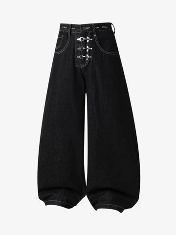 Detachable One-Shoulder Denim Overalls 