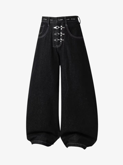 Detachable One-Shoulder Denim Overalls 