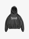 Washed Black Oversized Hoodie with Graphic Logo Print