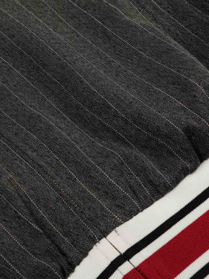 Pinstripe Vertical Embroidery Track Jacket