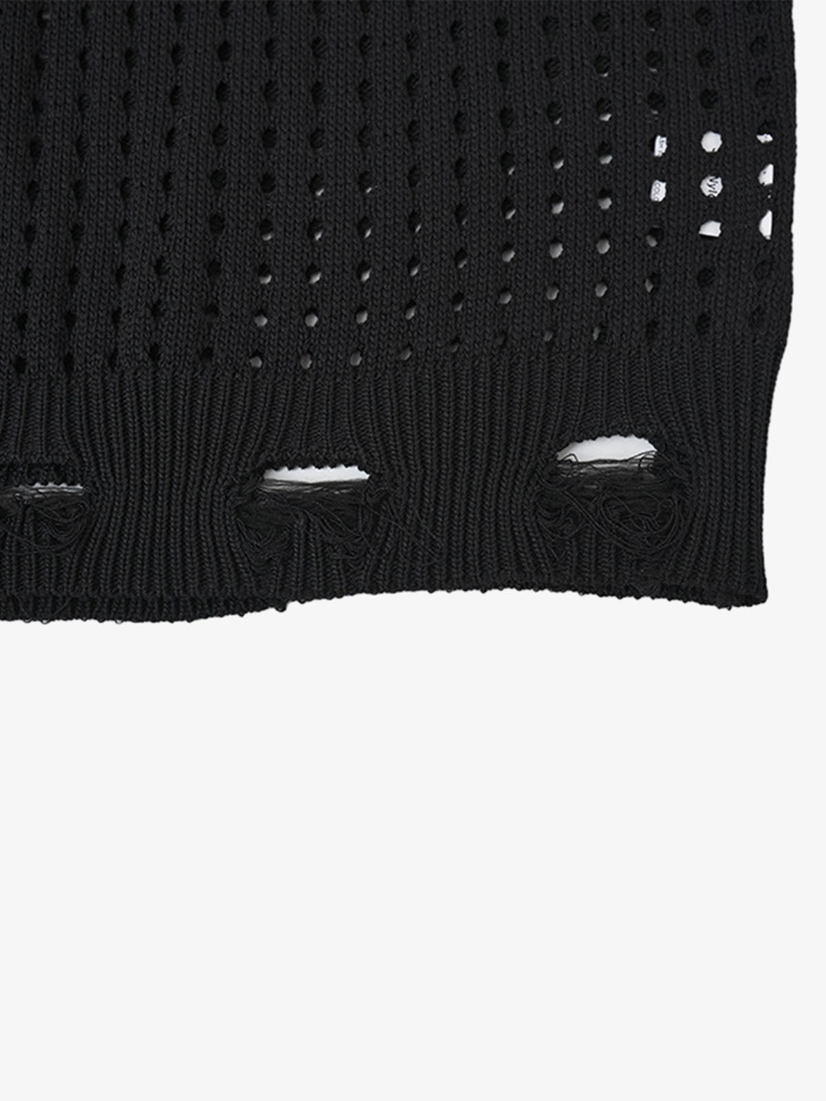 Distressed Jacquard Mesh Knit Vest