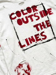 Distressed Graphic Long-Sleeve Tee