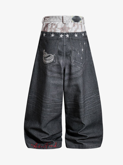 Jeans curvos con efecto de capas 3D