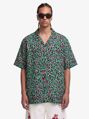 Classic Cheetah Print Camp Collar Boxy Shirt 