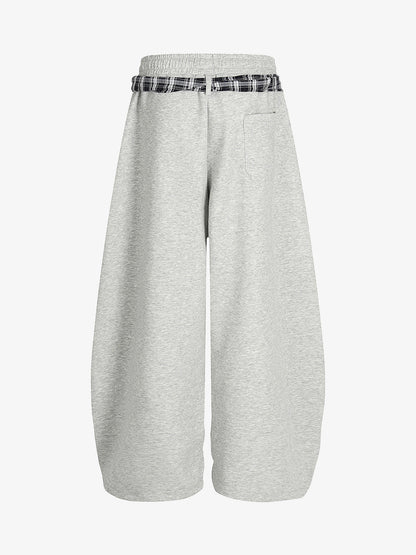 Stylish Wide-Leg Pants with Plaid Tie Belt for Women - Perfect for Casual and Fashionable Looks 