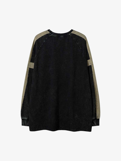 Vintage-Inspired Long Sleeve Tee with Bold Graphic Design 