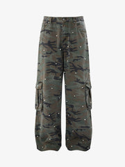Camo Beaded Cargo Pants