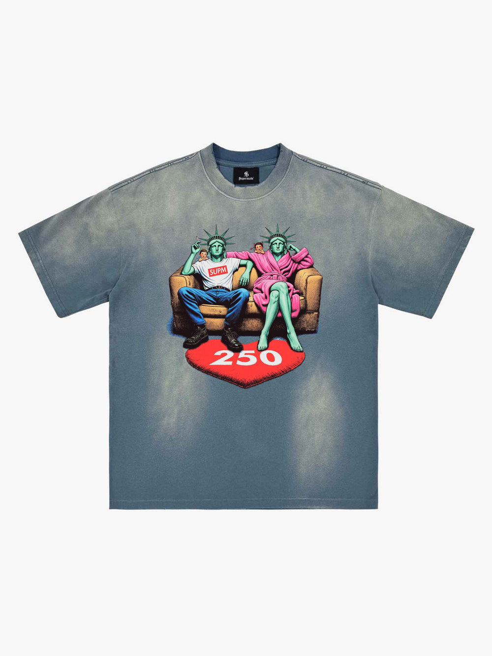 Vintage Washed Liberty Graphic Oversized T-Shirt 