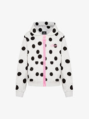 Big Zipper Dot Boxy Zip-Up Hoodie