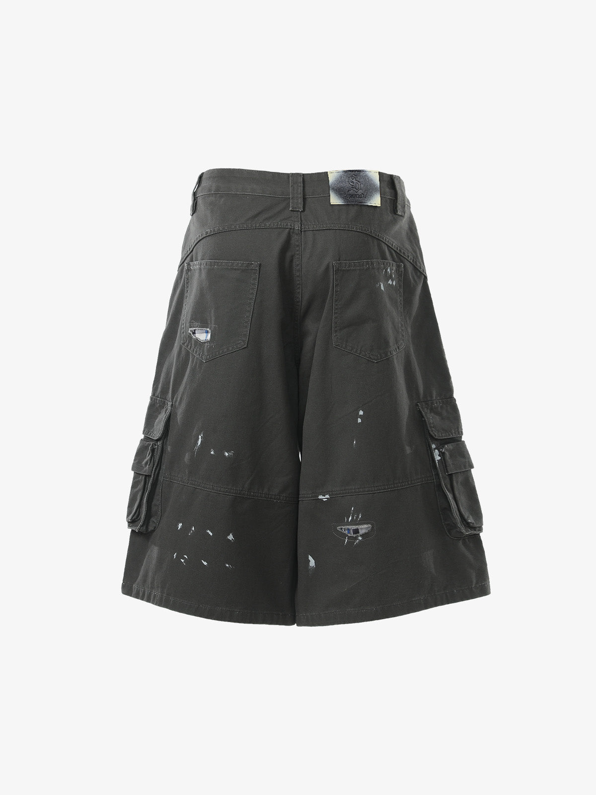 Vintage Distressed Multi Pocket Wide Leg Cargo Shorts 