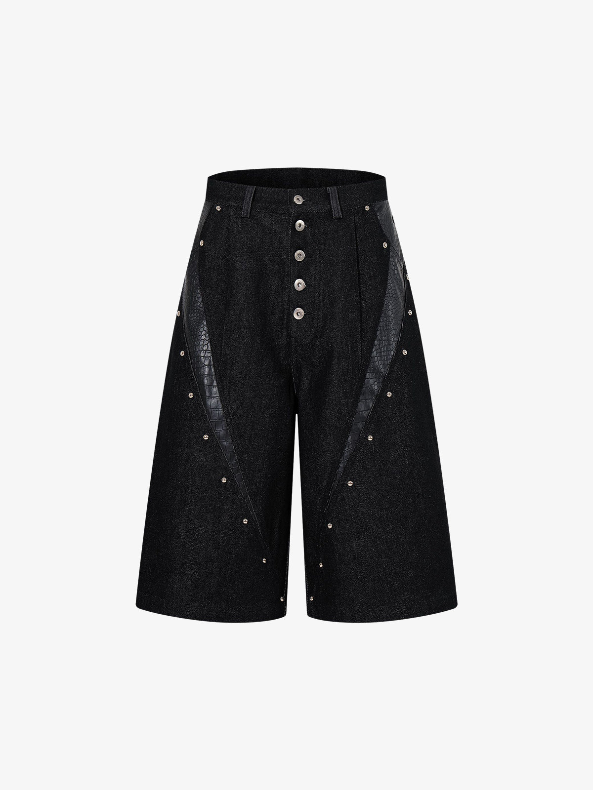 Schwarze Jeansjacke mit Krokodilprägung