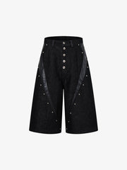 Schwarze Jeansjacke mit Krokodilprägung