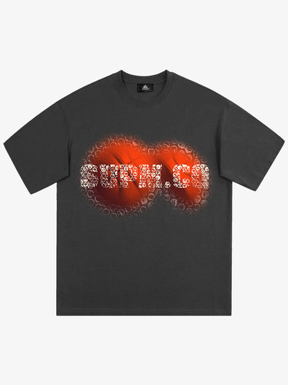 thesupermade-Foam texture basketball pattern print – Loose streetwear trendy T-shirt 