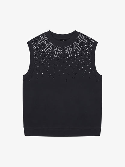 Rhinestone Cross Tank Top