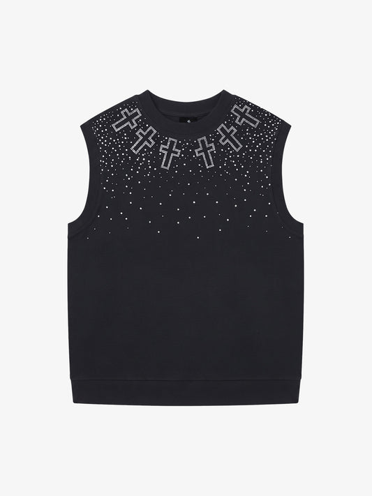 Rhinestone Cross Tank Top