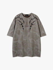 Tribal Thorn Graphic Casual T-Shirt 