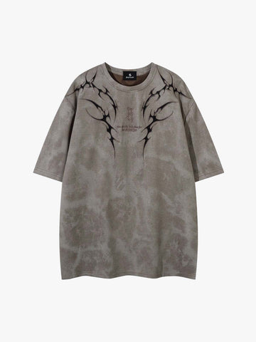 Tribal Thorn Graphic Casual T-Shirt 