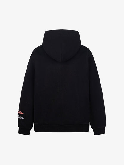 Cotton Blend Hoodie with Hair Clip Print Design for Men and Women 