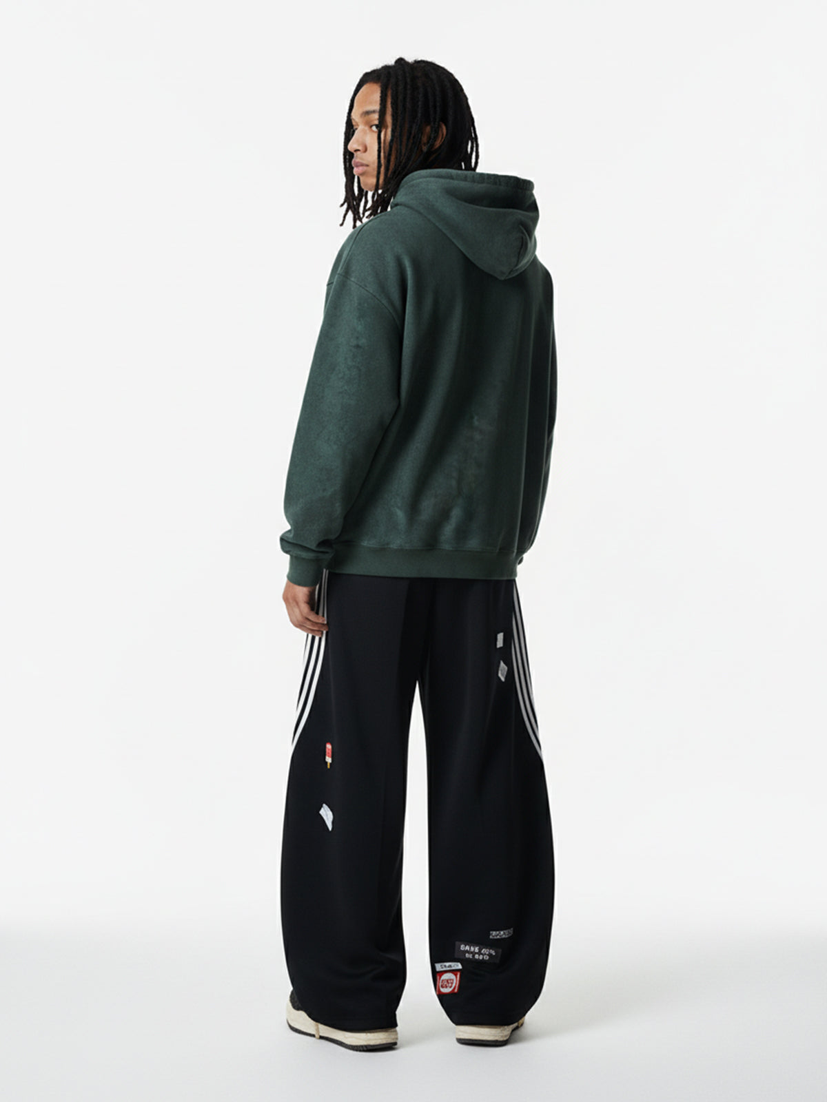 Suede Letter Embroidered Cropped Zip-Up Hoodie 