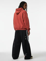 Suede Letter Embroidered Cropped Zip-Up Hoodie 