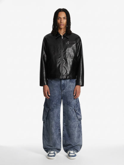 Vintage Washed Multi-Pocket Barrel Jeans 