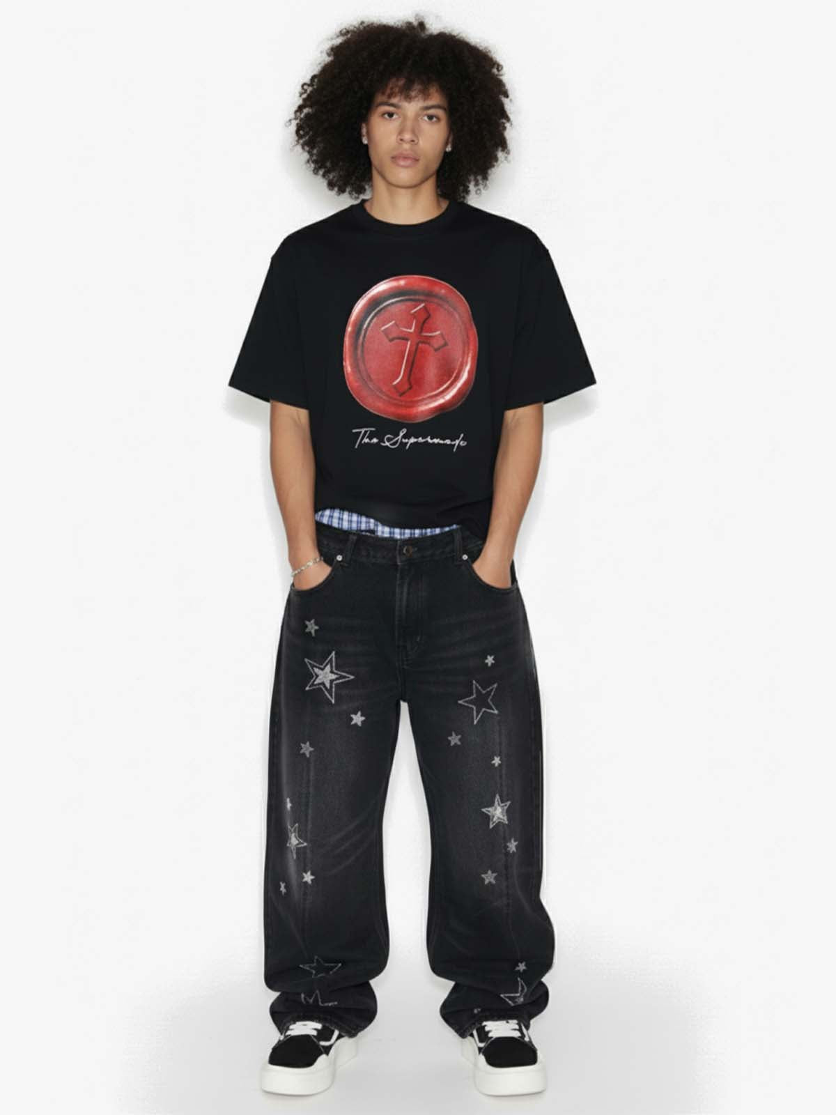 Wax Seal Cross Graphic T-Shirt 