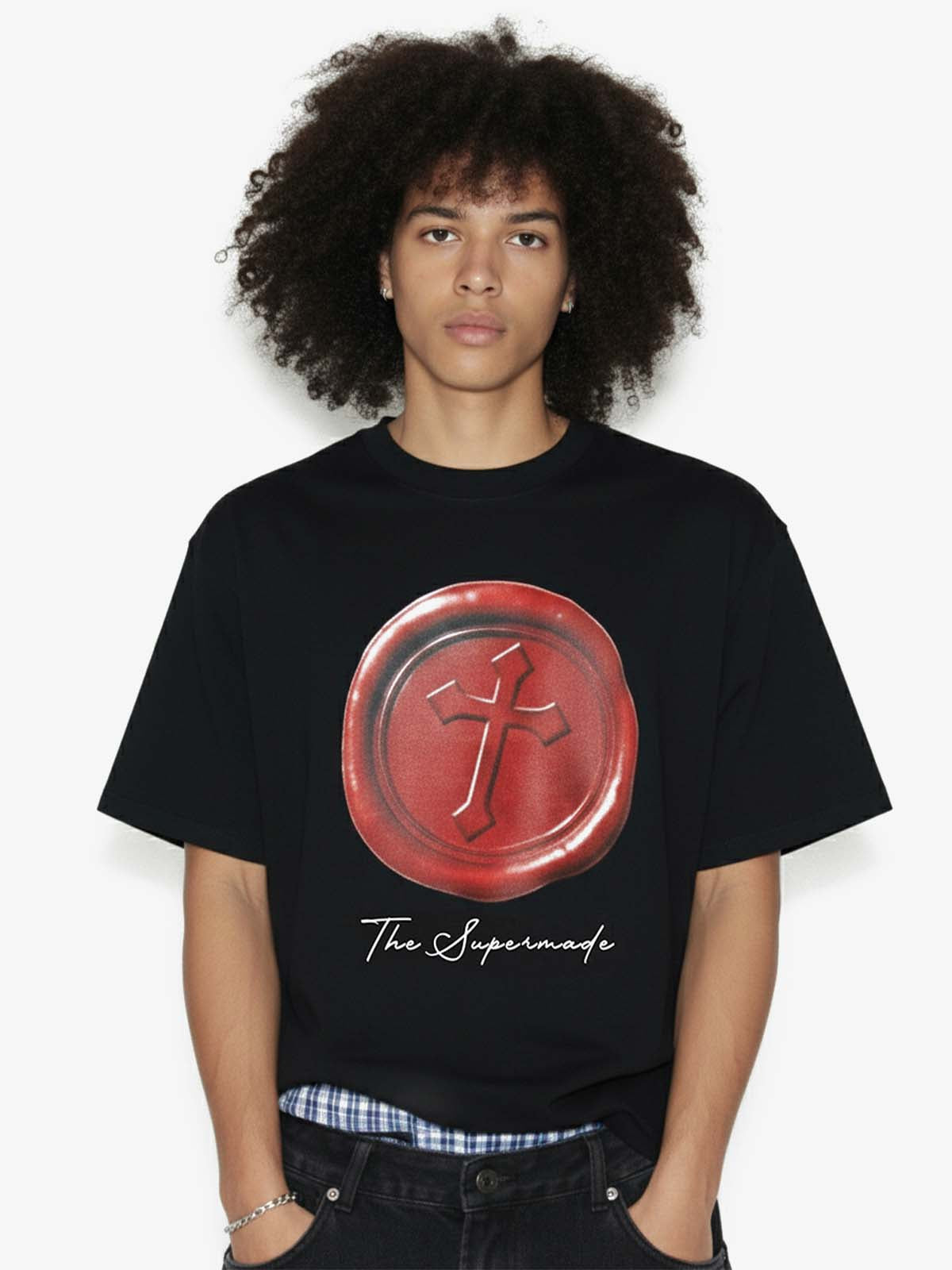 Wax Seal Cross Graphic T-Shirt 