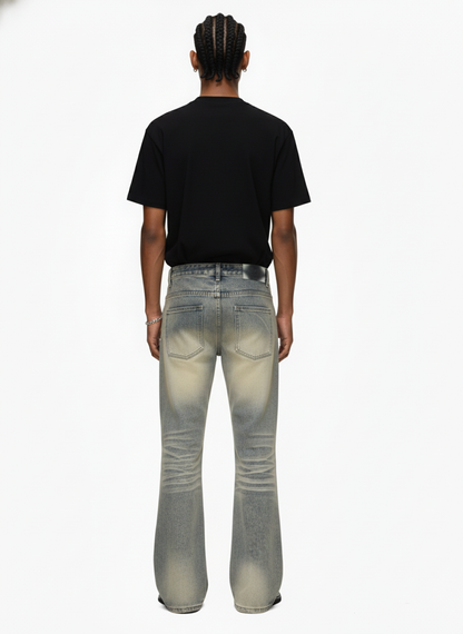 Vintage Washed Flare Jeans 