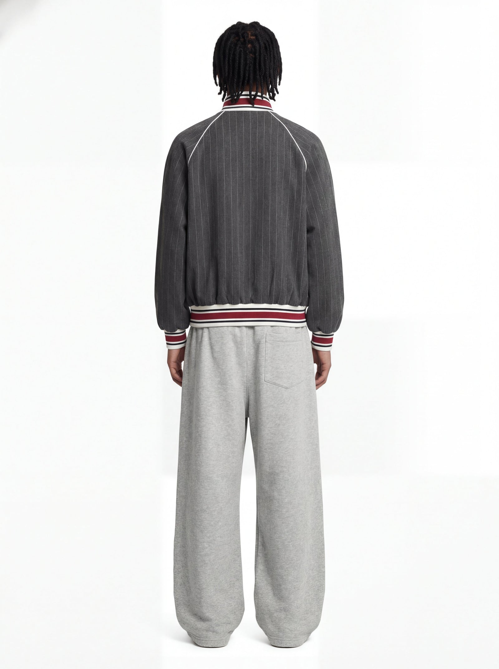 Pinstripe Vertical Embroidery Track Jacket 