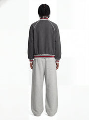 Pinstripe Vertical Embroidery Track Jacket 