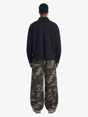 Fun Distressed Raw-Edge Printed Long-Sleeved Shirt 