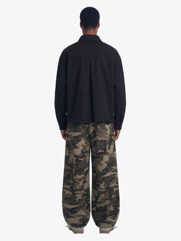 Fun Distressed Raw-Edge Printed Long-Sleeved Shirt 