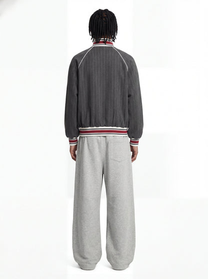 Retro Contrast Panel Drawstring Sweatpants 