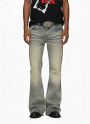 Vintage Washed Flare Jeans - 2625 