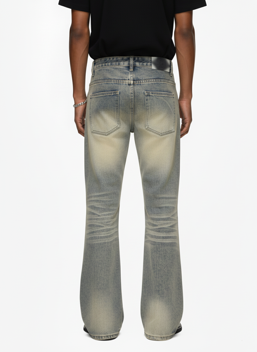 Vintage Washed Flare Jeans 
