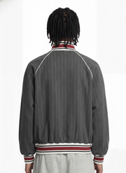 Pinstripe Vertical Embroidery Track Jacket 
