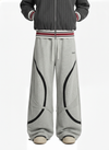 Retro Contrast Panel Drawstring Sweatpants 