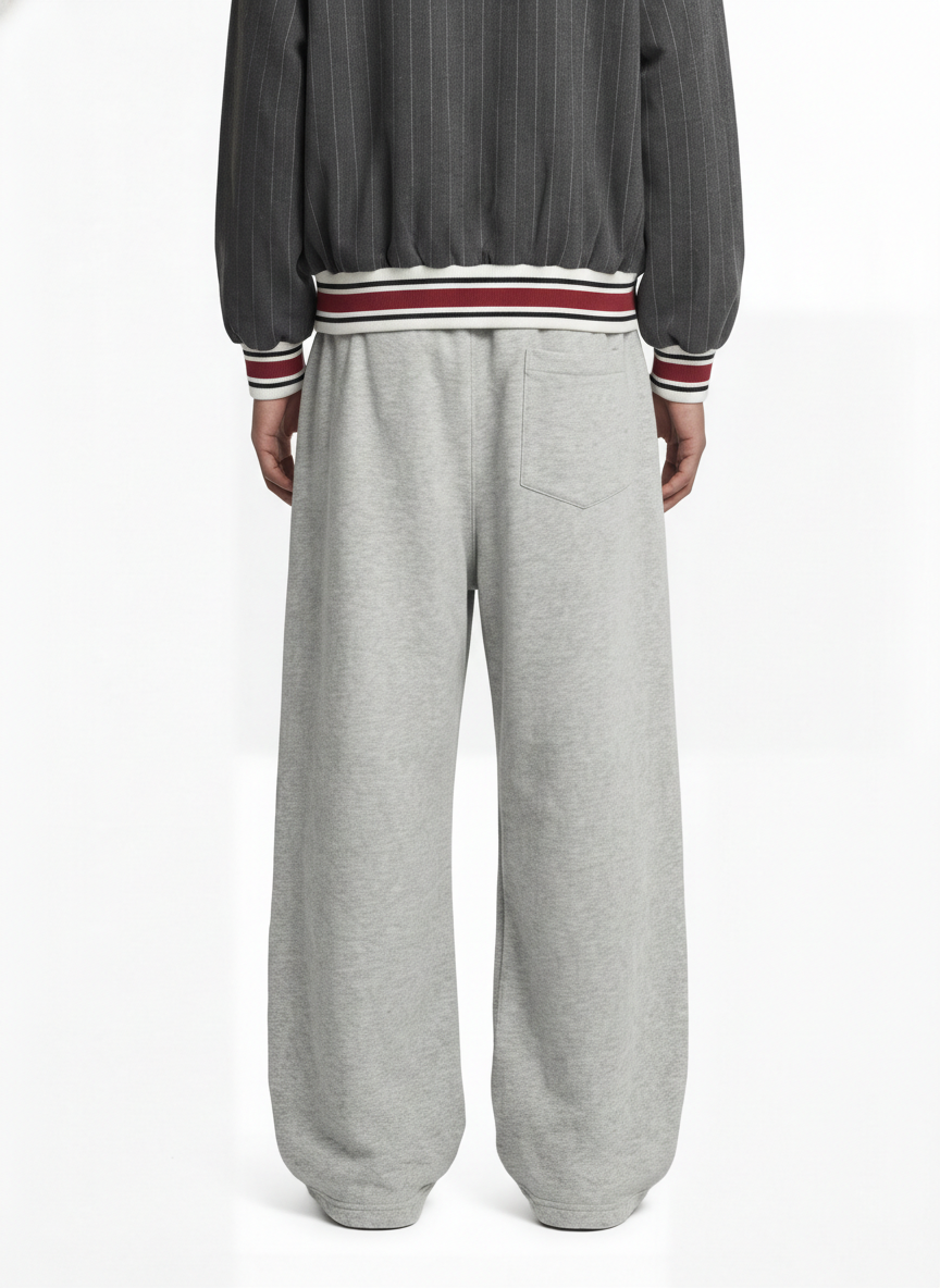 Retro Contrast Panel Drawstring Sweatpants 