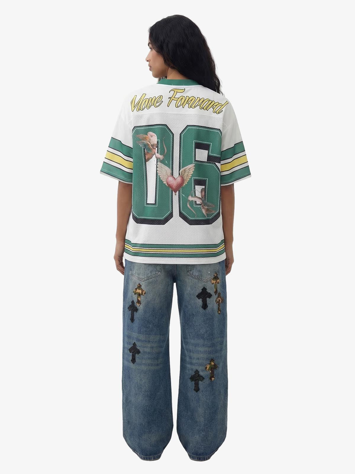 Sports Jersey V-Neck T-Shirt 