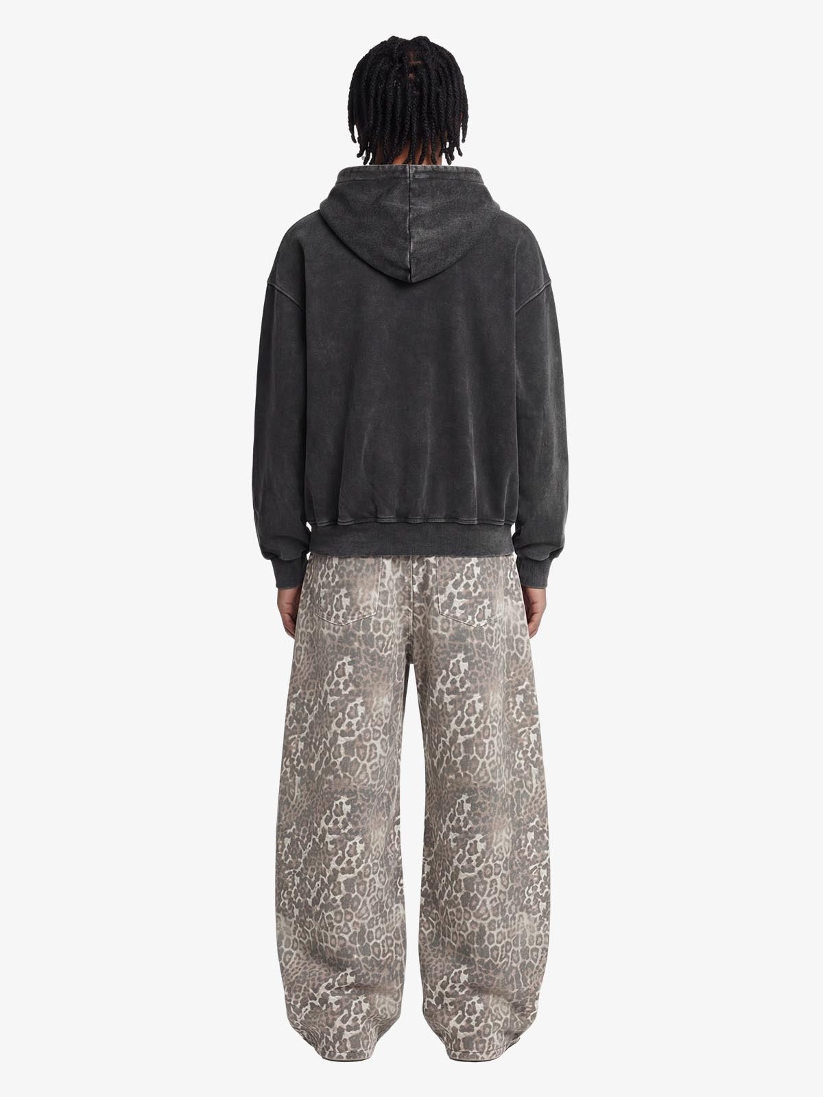Street Leopard Camouflage Pleated Barrel Jeans - 2636 